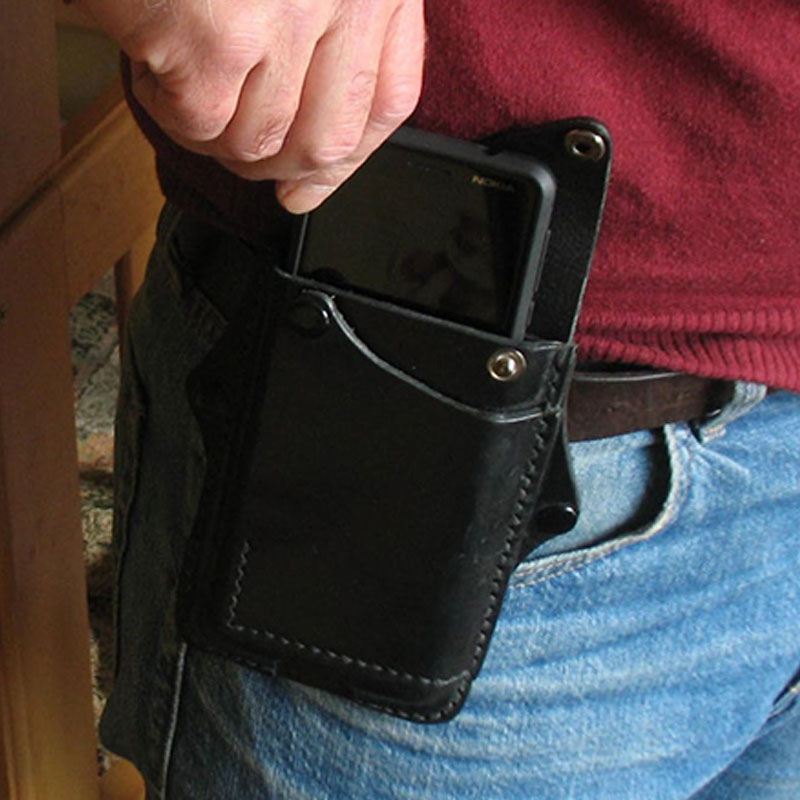Mænd Edc 6.3 Tommer Ægte Læder Telefontaske Etui Bæltetaske