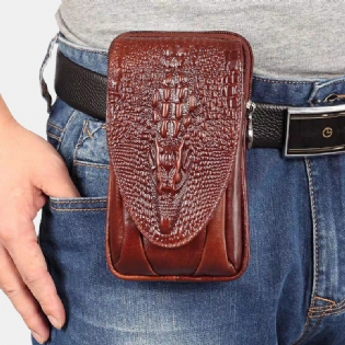 Mænd Edc Ægte Læder Retro 5.5 6.5 Tommer Telefonholder Taljebæltetaske