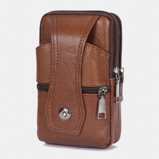 Mænd Holdbar Klap Magnetisk Knapdesign Taljetaske Åndbar Smagløs Bæltetaske 6.5 Tommer Telefontaske Crossbody-tasker Med Skulderrem