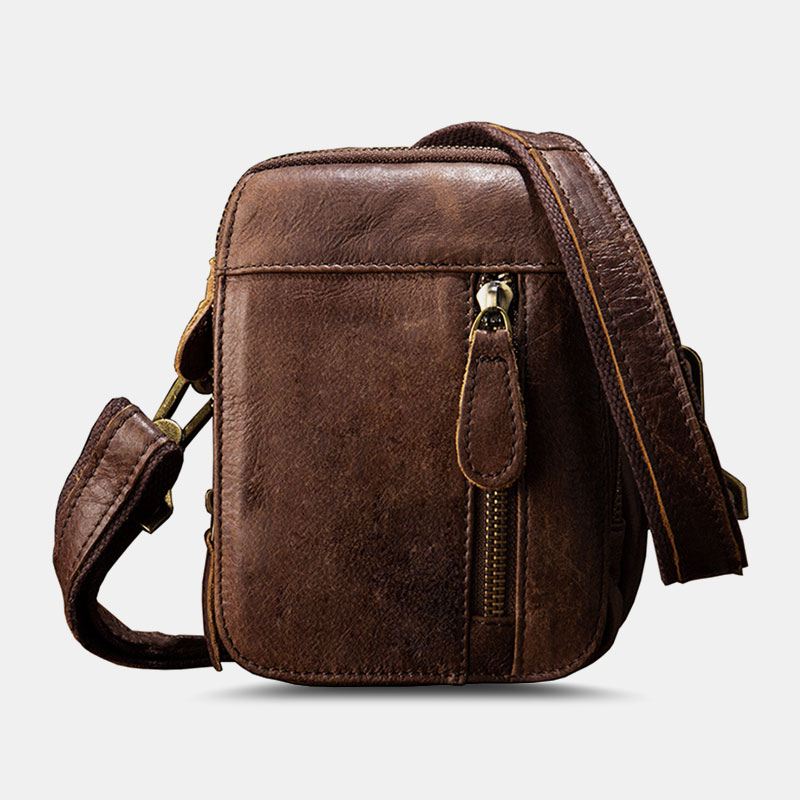 Mænd Multi-lomme Bæltetaske Med Stor Kapacitet Crossbody Skuldertasker Retro Casual 6.5 Tommer Telefontaske