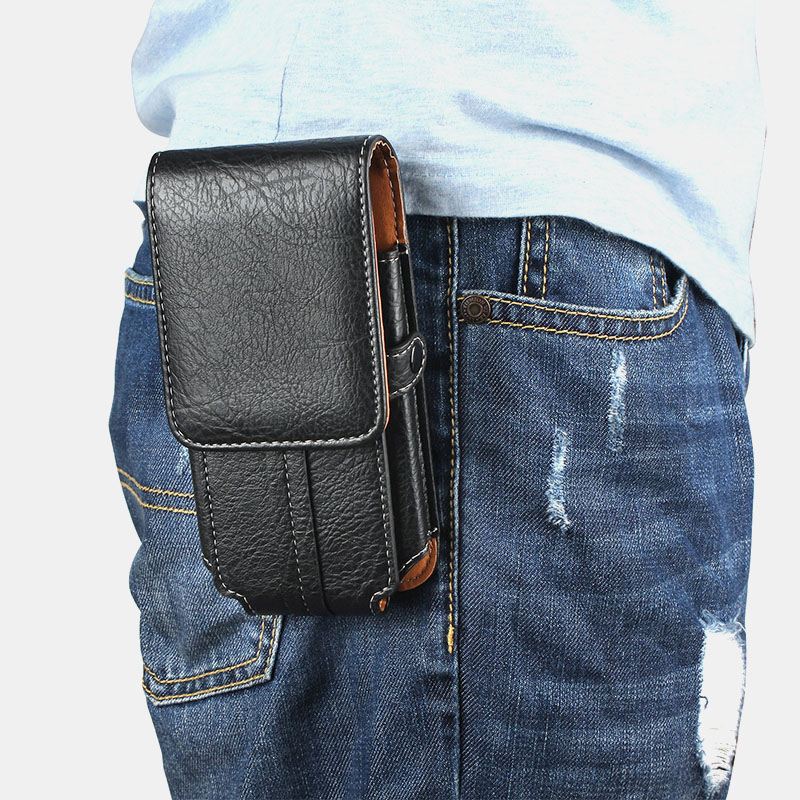 Mænd Pu-læder Edc Multi-purpose Bæltetaske Vintage Letvægts Telefontaske Taljetaske