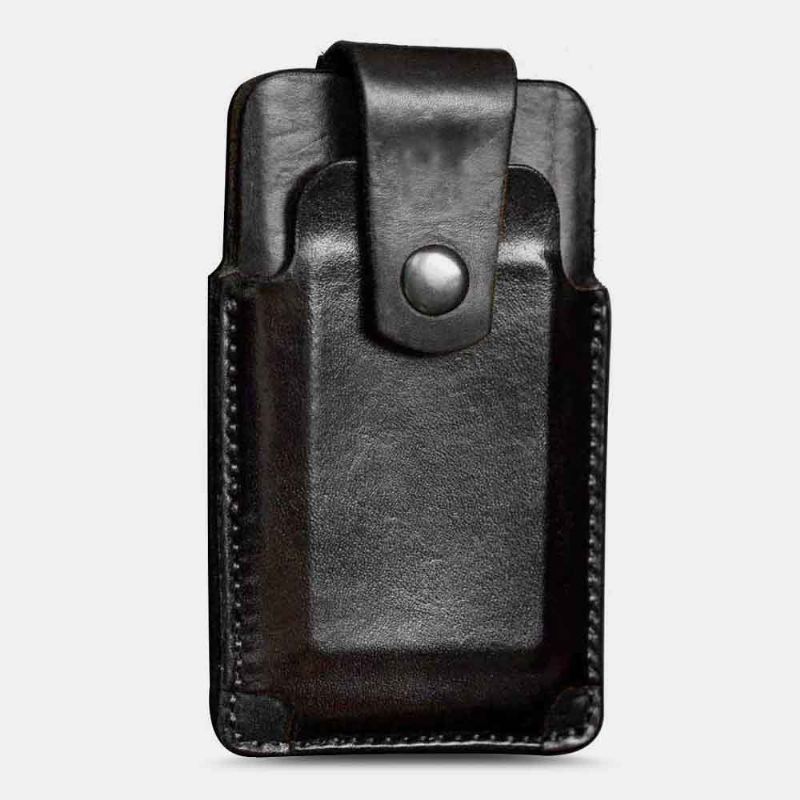 Mænd Retro Ægte Læder Farve Matchende 5.8 Tommer Telefontaske Bæltetaske Taljetaske