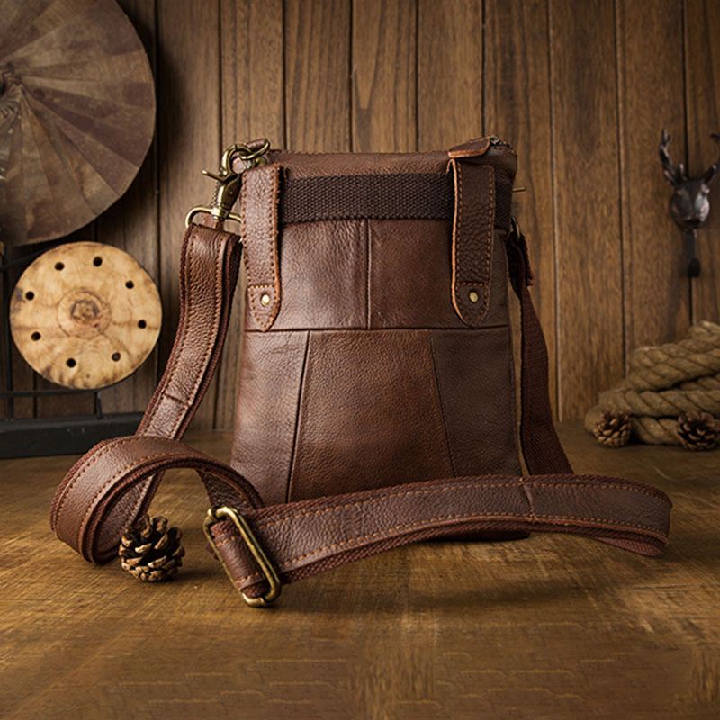 Mænd Retro Multi-pocket Taljetaske Med Stor Kapacitet 6.5 Tommer Telefontaske Crossbody Skuldertasker