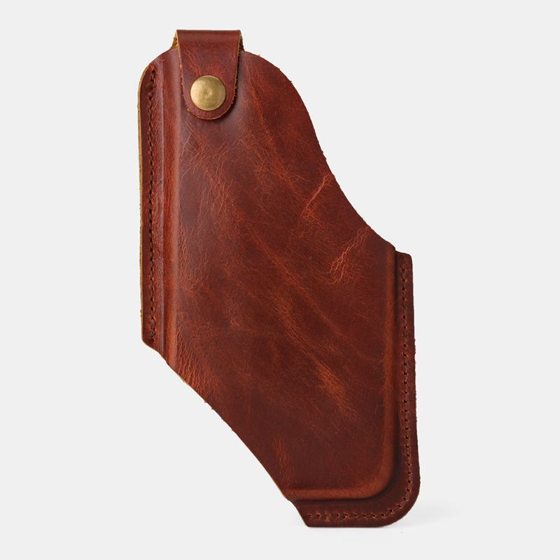 Mænd Retro Rub Color Edc Mini Taljetaske Ægte Læder Hasp 6.5 Tommer Telefontaske Bæltetaske