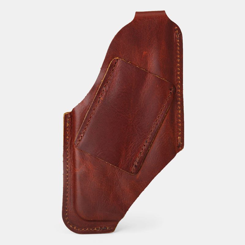 Mænd Retro Rub Color Edc Mini Taljetaske Ægte Læder Hasp 6.5 Tommer Telefontaske Bæltetaske