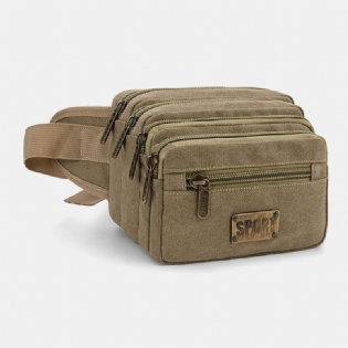 Mænd Vandtæt Multi-pocket Taljetaske Lærred Stor Kapacitet Multi-purpose Telefontaske Brysttaske Crossbody Taske Skuldertaske