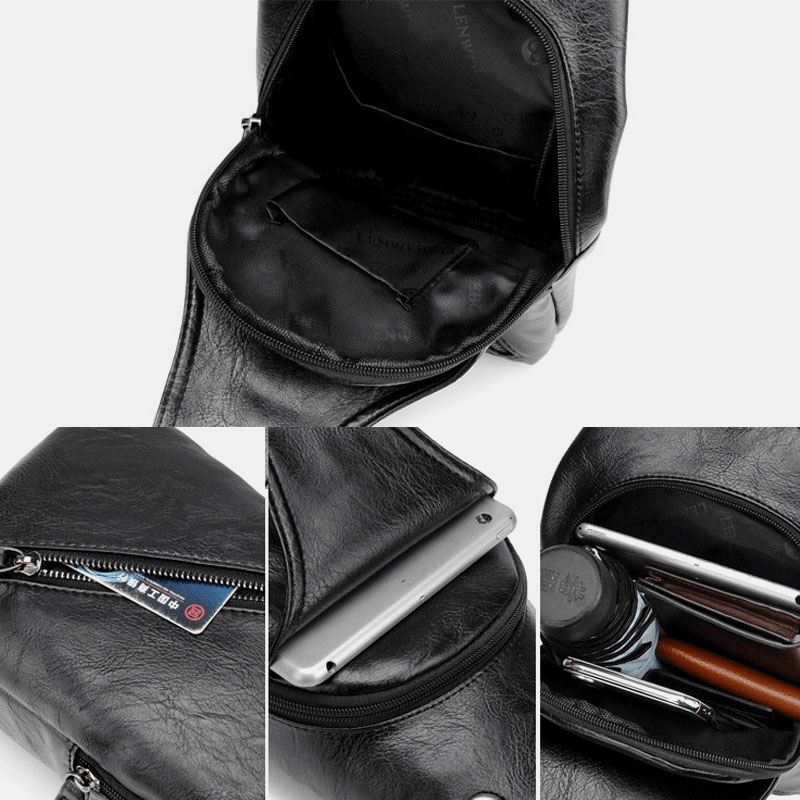 3 Stk Brysttaske Til Mænd Tegnebogsbæltesæt Casual Multifunktions Slidbestandig Brysttaske Crossbody Skuldertaske Gavesæt