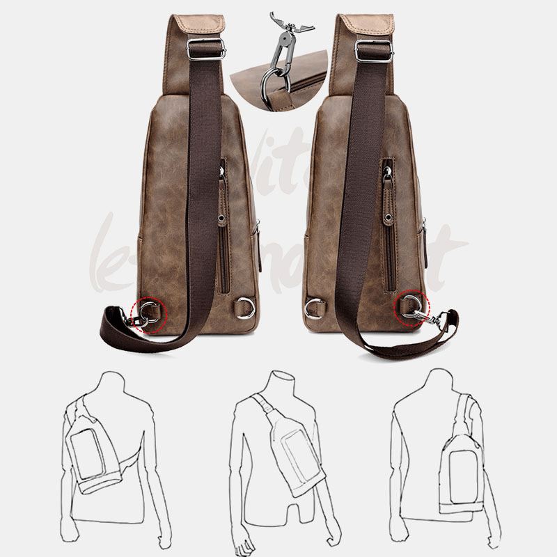 3 Stk Brysttaske Til Mænd Tegnebogsbæltesæt Casual Multifunktions Slidbestandig Brysttaske Crossbody Skuldertaske Gavesæt