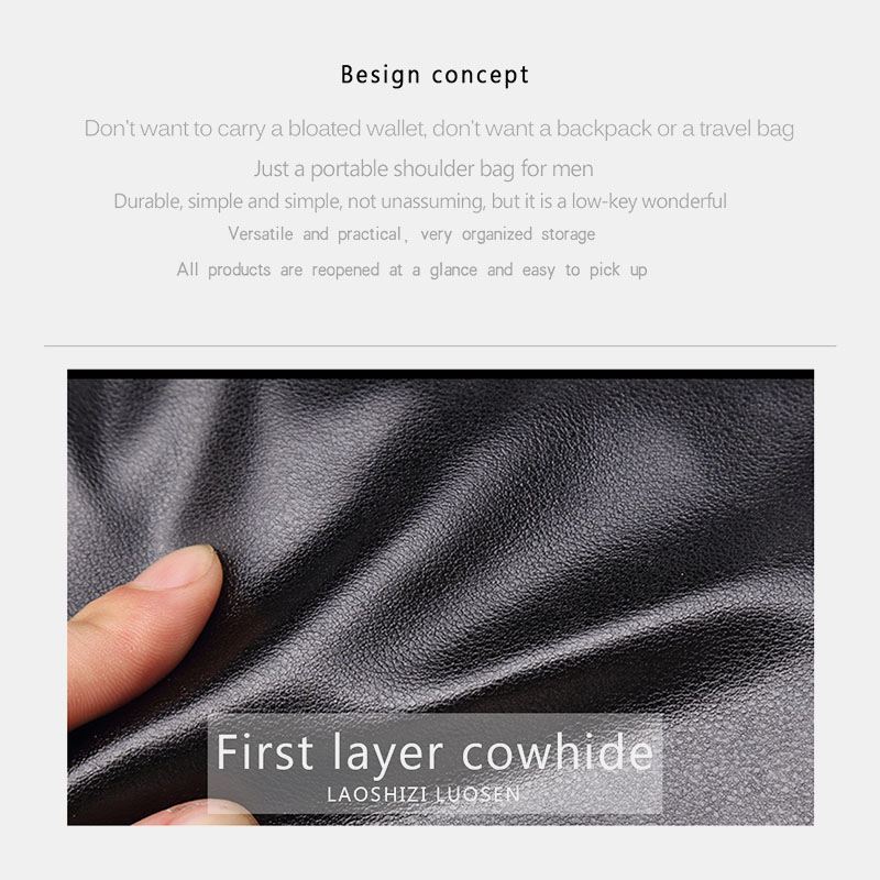 Mænd Ægte Læder Usb-opladning Retro Casual Koskind Brysttaske Sling Bag Crossbody-taske