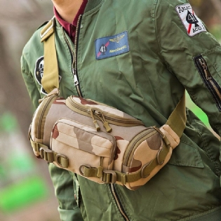 Mænd Canvas Camouflage Udendørs Taktisk Sport Ridning Taljetaske Skuldertaske Brysttaske