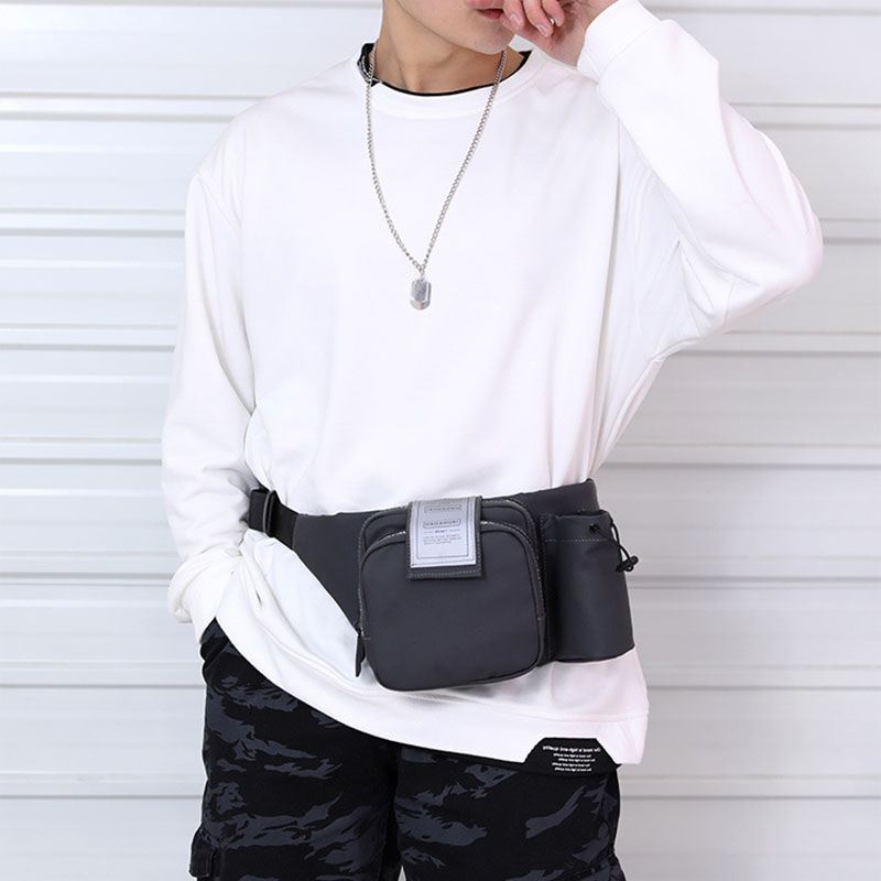 Mænd Casual Flaske Solid Bum Bag Sling Bag Skuldertaske Brysttaske Taljetaske