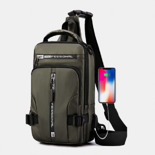 Mænd Casual Multifunktion Vandtæt Nylon Brysttaske Multi-pocket Crossbody Bag Skuldertaske