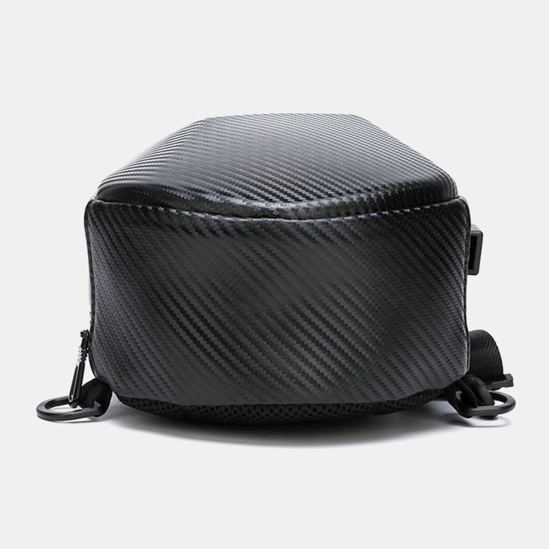 Mænd Hard Shell Multi-layers Usb-opladningsbrysttaske Sikkerhedsreflekterende Strip Stor Kapacitet Vandtætte Ridsefaste Crossbody-tasker