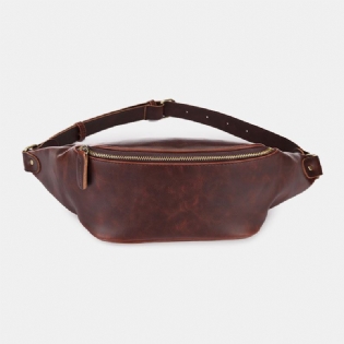 Mænd Imiteret Læder Retro Sport Multi-carry Taljetaske Sling Bag Brysttaske