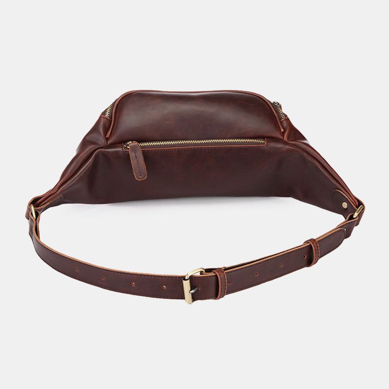 Mænd Imiteret Læder Retro Sport Multi-carry Taljetaske Sling Bag Brysttaske