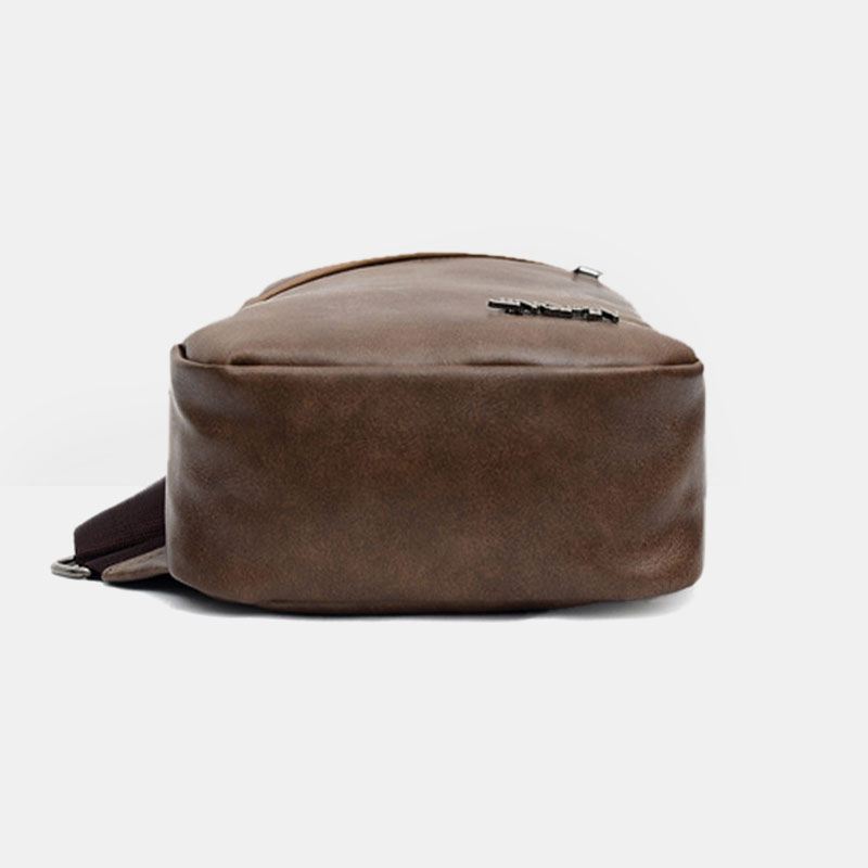 Mænd Med Stor Kapacitet Øretelefon Hul Business Multi-pocket Crossbody Taske Brysttaske Sling Bag