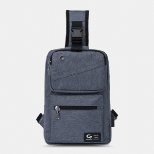 Mænd Med Stor Kapacitet Usb-opladebart Hul Til Hovedtelefoner Vandtætte Brysttasker Skuldertaske Crossbody-tasker