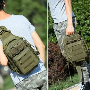 Mænd Nylon Camouflage Stor Kapacitet Multi-carry Tactical Travel Outdoor Brysttaske Skuldertaske