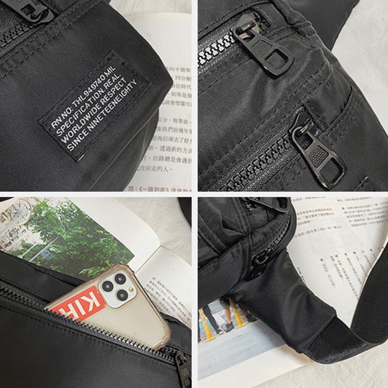 Mænd Nylon Letvægts Casual Vandtæt Slidfast Brysttaske Crossbody Bag Skuldertaske