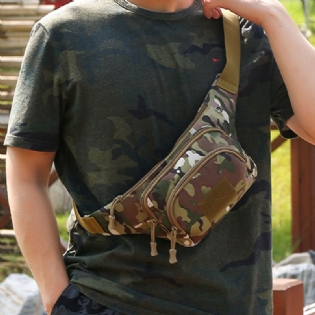 Mænd Nylon Multi-carry Multi-pocket Outdoor Tactical Camouflage Ridning Taljetaske Skuldertaske Brysttaske