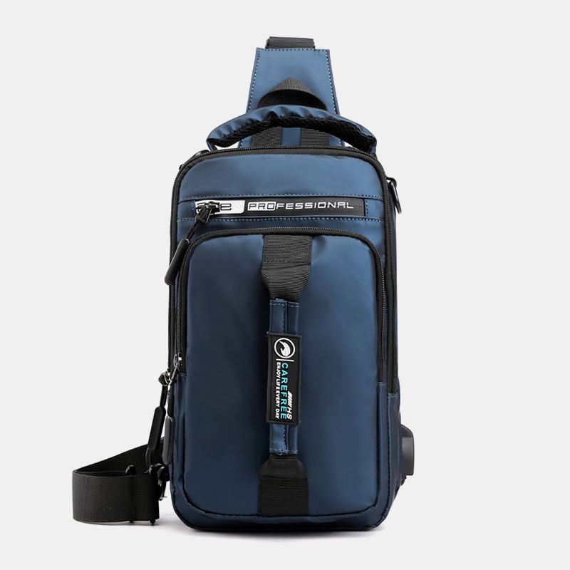 Mænd Nylon Usb Opladning Casual Outdoor Brief Brysttaske Skuldertaske Rygsæk