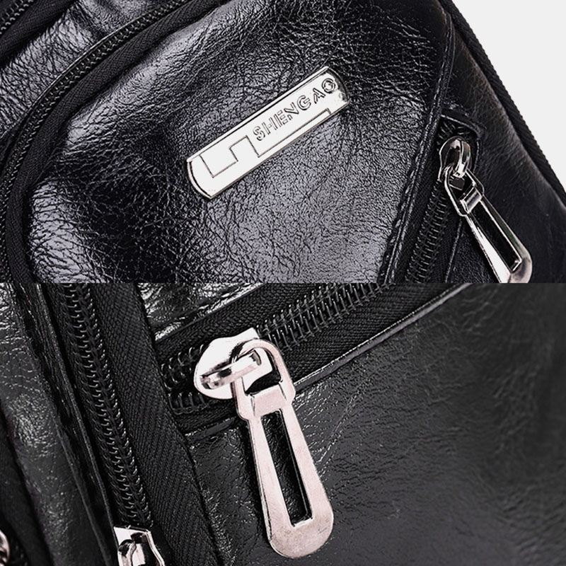 Mænd Øretelefon Hole Business Multi-pocket Crossbody Bag Brysttaske Sling Bag