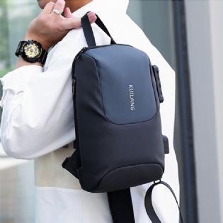 Mænd Oxford Anti-theft Adgangskodelås Stor Kapacitet Brysttaske Rejse Usb Opladning Vandtæt Åndbar Messenger Bag Skuldertaske