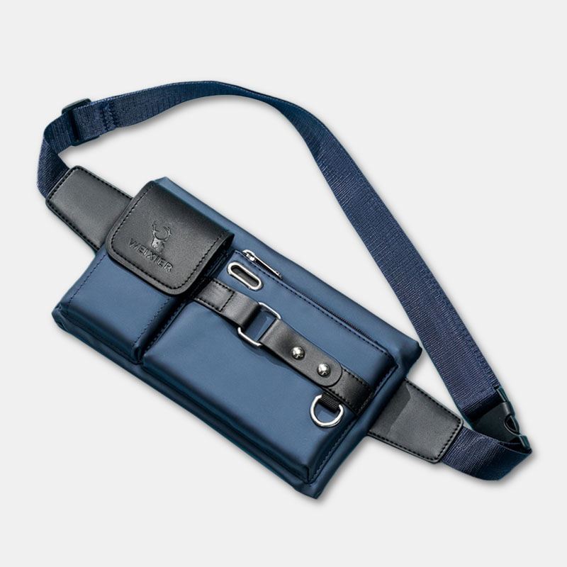 Mænd Oxford Multifunktion Vandtæt Hovedtelefon Huldesign Brysttaske Taljetaske Casual Mode 6.5 Tommer Telefontaske Crossbody-tasker