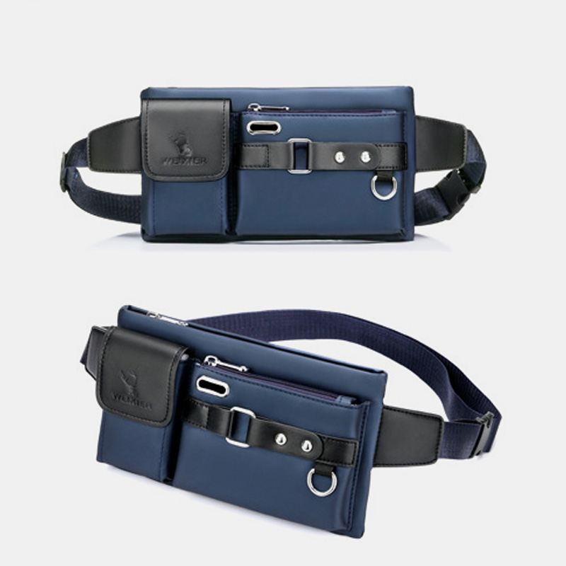 Mænd Oxford Multifunktion Vandtæt Hovedtelefon Huldesign Brysttaske Taljetaske Casual Mode 6.5 Tommer Telefontaske Crossbody-tasker