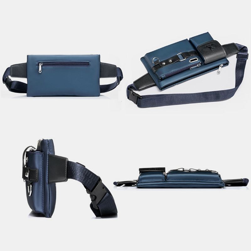 Mænd Oxford Multifunktion Vandtæt Hovedtelefon Huldesign Brysttaske Taljetaske Casual Mode 6.5 Tommer Telefontaske Crossbody-tasker