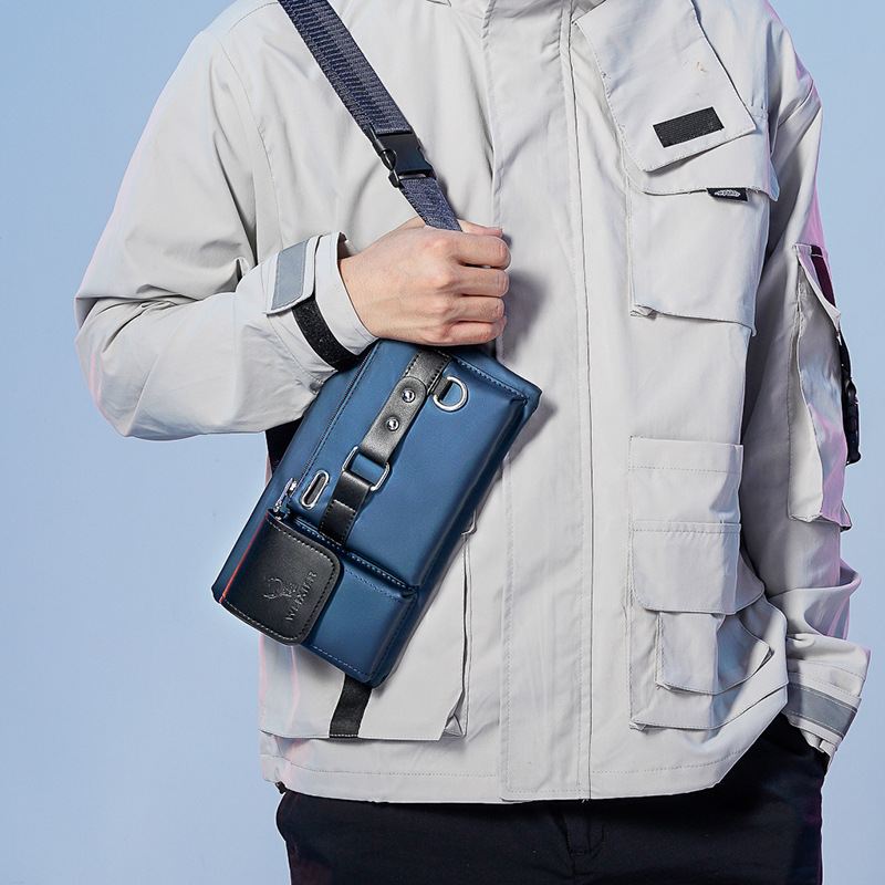 Mænd Oxford Multifunktion Vandtæt Hovedtelefon Huldesign Brysttaske Taljetaske Casual Mode 6.5 Tommer Telefontaske Crossbody-tasker