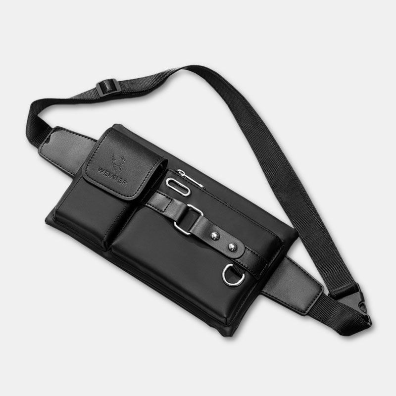 Mænd Oxford Multifunktion Vandtæt Hovedtelefon Huldesign Brysttaske Taljetaske Casual Mode 6.5 Tommer Telefontaske Crossbody-tasker