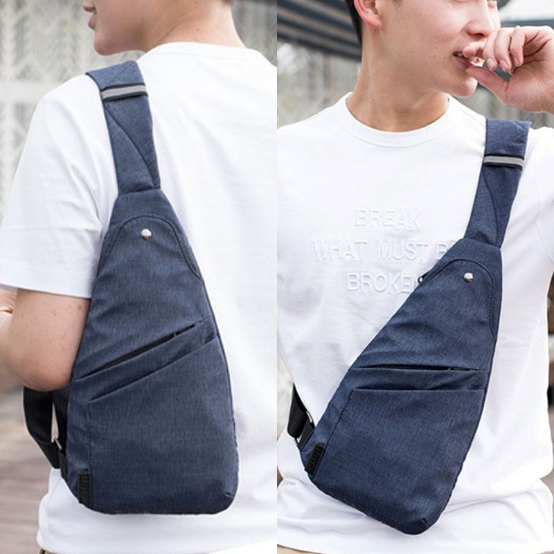 Mænd Polyester Stor Kapacitet Multi-pocket Vandtæt Casual Crossbody Bag Bryst Bag Sling Bag