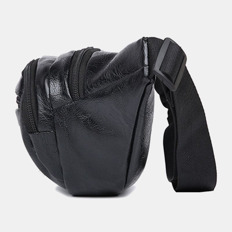 Mænd Pu Læder Anti-tyveri Multifunktionel Multi-lomme 6.5 Tommer Telefontaske Taljetaske Brysttaske Crossbody-tasker