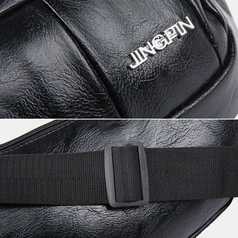 Mænd Pu Læder Anti-tyveri Multifunktionel Multi-lomme 6.5 Tommer Telefontaske Taljetaske Brysttaske Crossbody-tasker