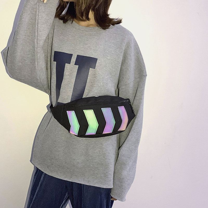 Mænd Reflekterende Taktisk Hip-hop Brysttaske Crossbody Bag Sling Bag