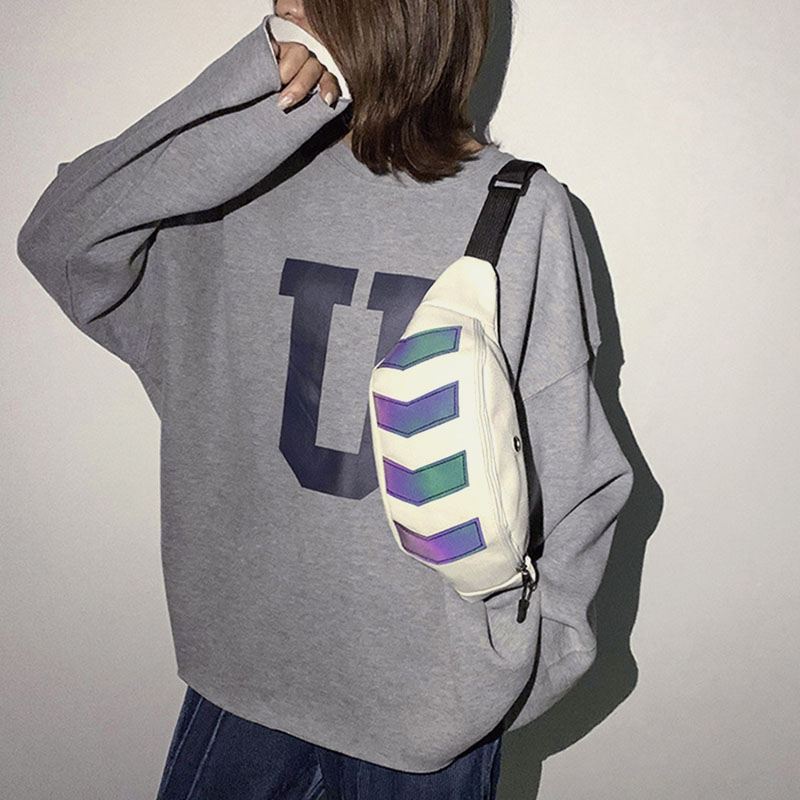 Mænd Reflekterende Taktisk Hip-hop Brysttaske Crossbody Bag Sling Bag