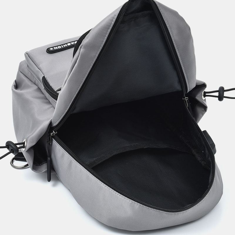Mænd Usb-opladning Multi-carry Multi-layers Vandtæt Crossbody Bag Brysttaske Sling Bag Rygsæk