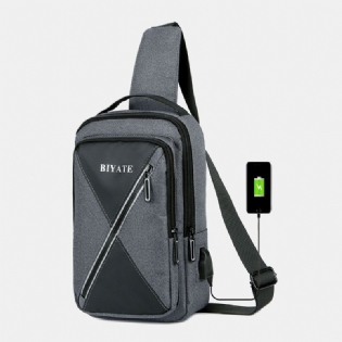Mænd Usb-opladning Multi-pocket Brysttaske Oxford Skridsikker Slidbestandig Vandtæt Afslappet Skuldertaske Crossbody Tasker