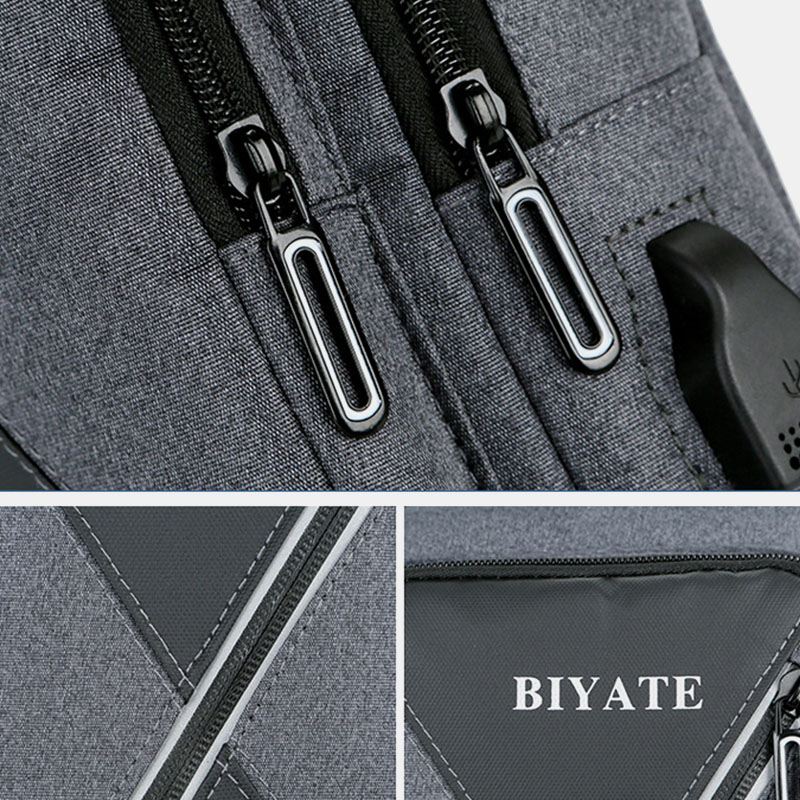 Mænd Usb-opladning Multi-pocket Brysttaske Oxford Skridsikker Slidbestandig Vandtæt Afslappet Skuldertaske Crossbody Tasker
