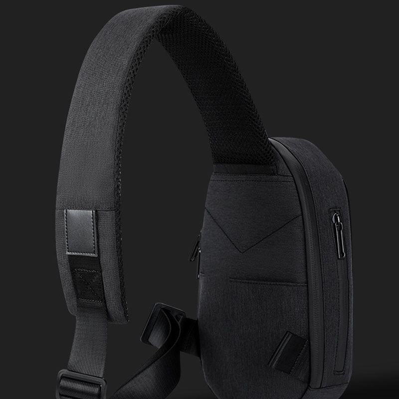 Unisex Klassisk 3d Rhombus Design Usb-opladningsbrysttaske Multi-lommer Vandtæt Bærbar All-match Crossbody-tasker Med Fuld Tekstur