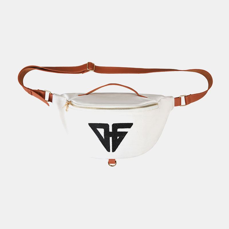 Unisex Lærredspar Sporty Casual Skuldertaske Med Stor Kapacitet Brysttaske