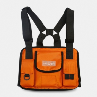 Unisex Oxford Cloth Letter Pattern Multi-pocket Tactical Bag Brysttaske Rygsæk