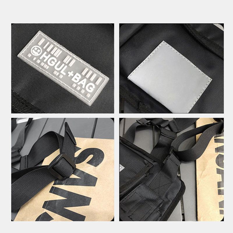Unisex Oxford Cloth Letter Pattern Multi-pocket Tactical Bag Brysttaske Rygsæk