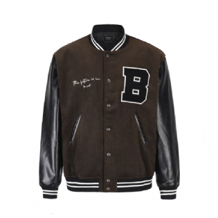 Brevbroderi Baseball Uniform Street Hip-hop Uldjakke