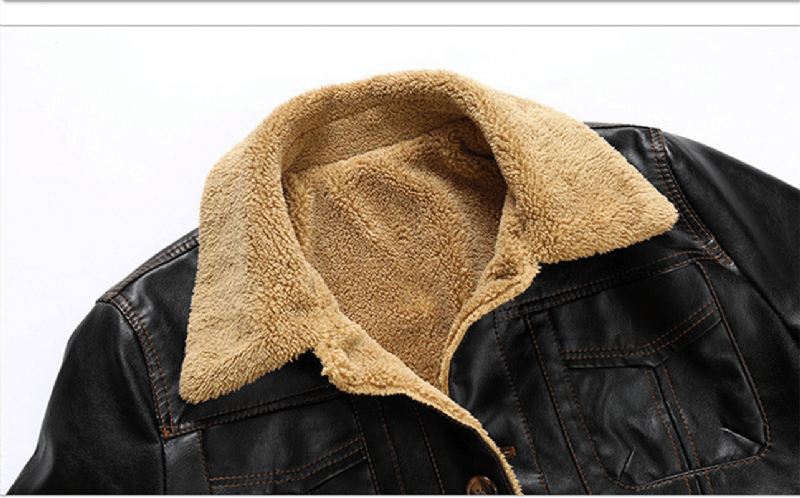 Mænds Lædertøj Løst Afslappet Slim Fit Smuk Trend Fortykkelse
