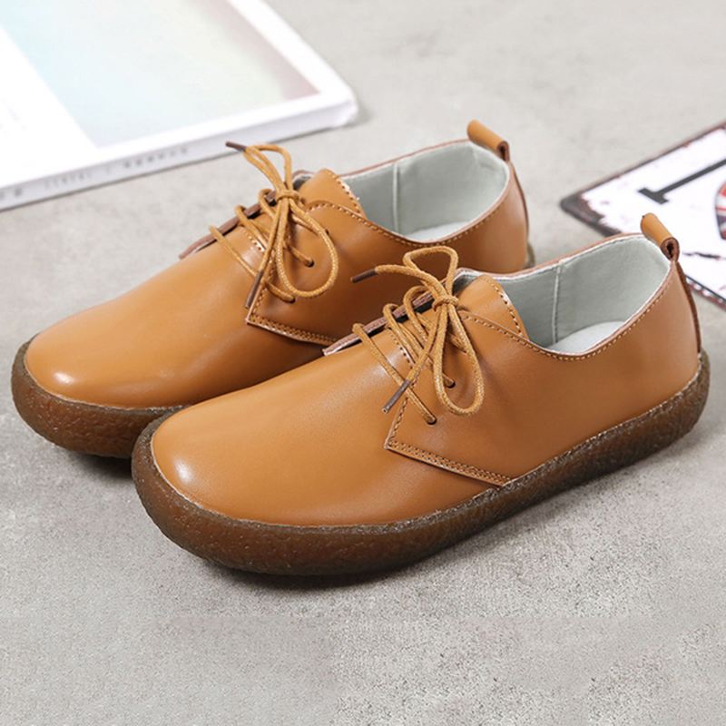 Bløde Casual Flat Loafers I Læder