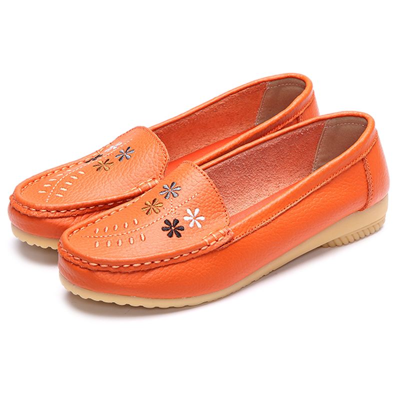 Blomster Brodery Casual Slip On Flat Shoes