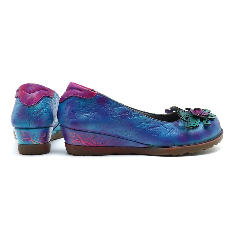 Håndlavede Retro Casual Flats Loafers I Læder