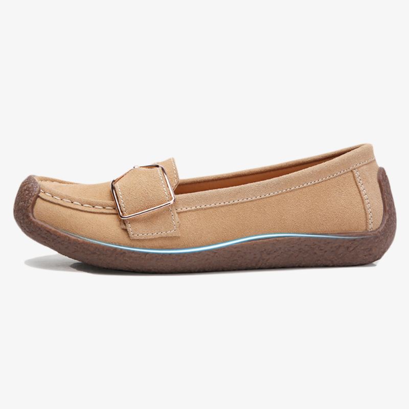 Kvinder Blød Sål Spænde Åndbar Casual Slip On Flats